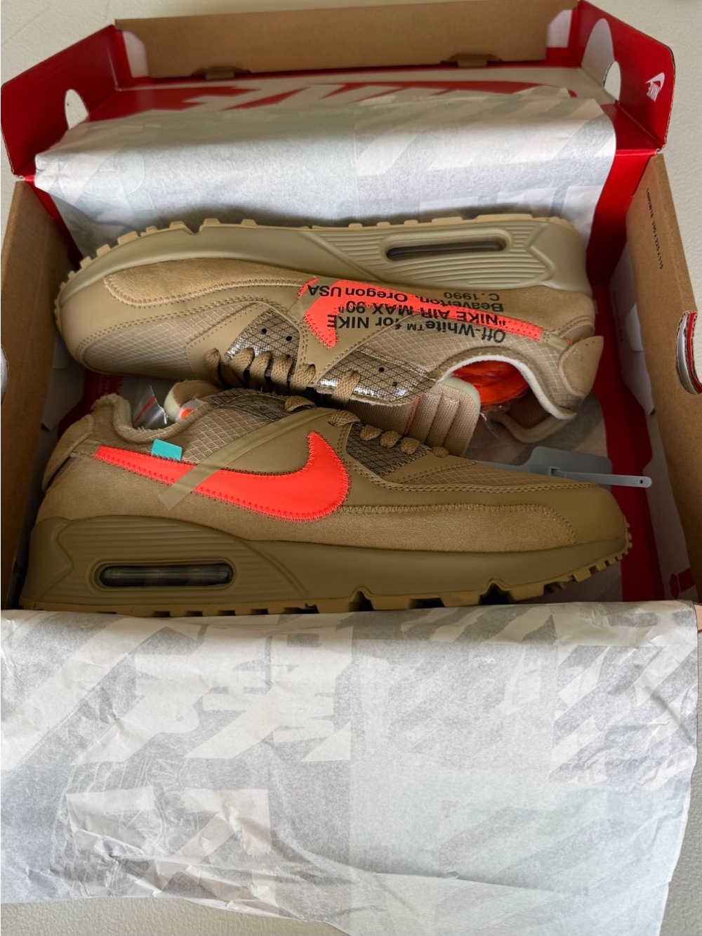Nike Air Max 90 x Off-White White Men’s Size 9 New With Box - Picture 9 of 10